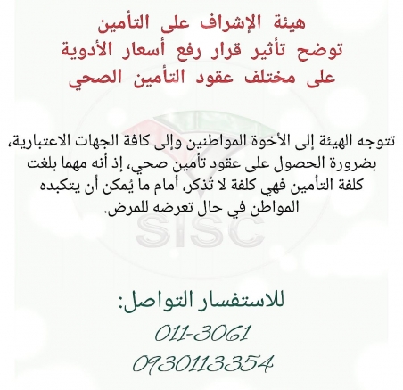 ارتفاع أسعار الأدوية وانعكاسه على التأمين الصحي..
